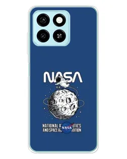 Чехол для ZTE Blade A55 с картинкой «NASA — лунная миссия»