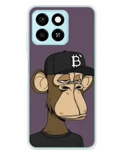 Чехол для ZTE Blade A55 с картинкой «Bored Ape в кепке»