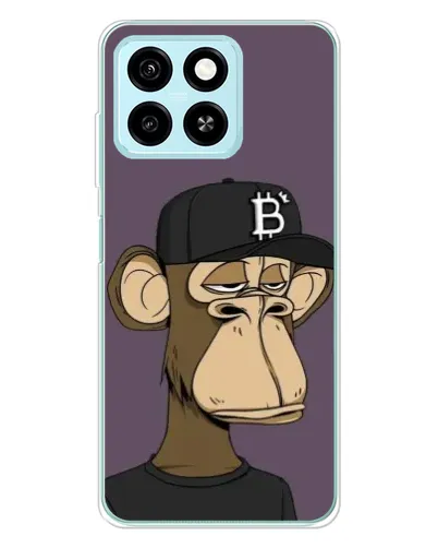 Чехол для ZTE Blade A55 с картинкой «Bored Ape в кепке»