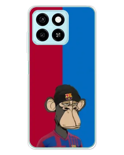 Чехол для ZTE Blade A55 с картинкой «Bored Ape — фанат Барсы»