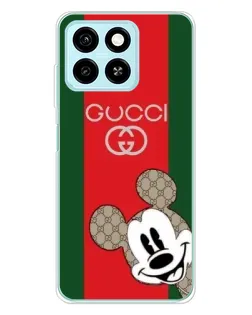 Чехол для ZTE Blade A55 с картинкой «Gucci — полосы и Микки»
