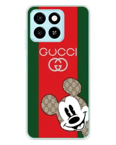 Чехол для ZTE Blade A55 с картинкой «Gucci — полосы и Микки»