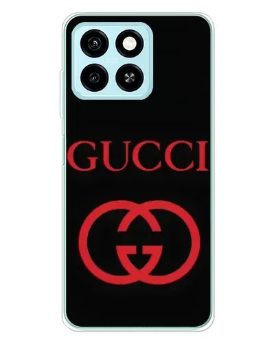 Чехол для ZTE Blade A55 с картинкой «Gucci — красный логотип»