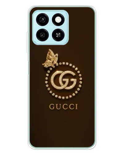 Чехол для ZTE Blade A55 с картинкой «Gucci — золотая бабочка»