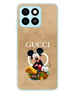 Чехол для ZTE Blade A55 с картинкой «Микки Маус Gucci — крафт»
