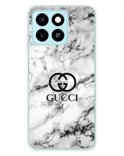 Чехол для ZTE Blade A55 с картинкой «Gucci — мраморный шик»