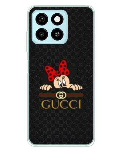 Чехол для ZTE Blade A55 с картинкой «Минни Маус Gucci — черный»
