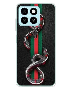 Чехол для ZTE Blade A55 с картинкой «Gucci — змея на полосе» Чехол для ZTE Blade A55 с картинкой «Gucci — змея на полосе»