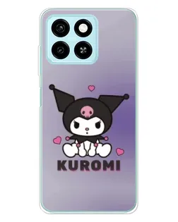Чехол для ZTE Blade A55 с картинкой «Kuromi — фиолетовый арт»