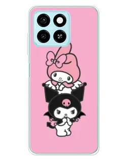 Чехол для ZTE Blade A55 с картинкой «My Melody и Kuromi»