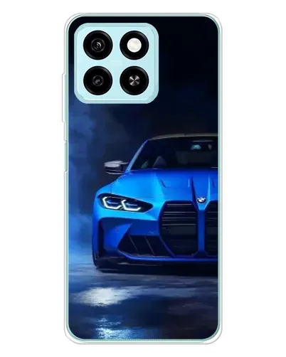 Чехол для ZTE Blade A55 с картинкой «Голубая BMW M4»