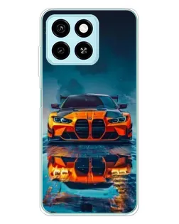 Чохол для ZTE Blade A55 з картинкою «BMW — золота емблема»