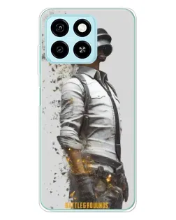 Чехол для ZTE Blade A55 с картинкой «PUBG — боец в пыли»