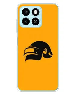 Чехол для ZTE Blade A55 с картинкой «PUBG — золотой шлем»