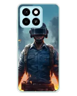 Чехол для ZTE Blade A55 с картинкой «PUBG — реалистичный герой»