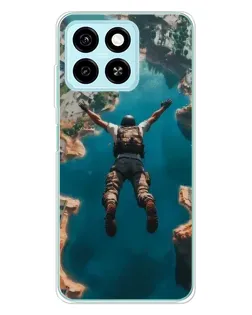 Чехол для ZTE Blade A55 с картинкой «PUBG — свободное падение»
