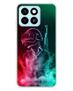 Чехол для ZTE Blade A55 с картинкой «PUBG — огненный воин»