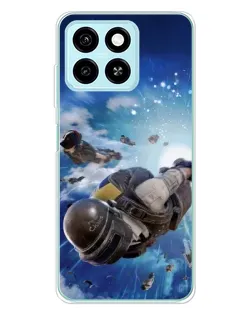 Чехол для ZTE Blade A55 с картинкой «Десант PUBG — прыжок»