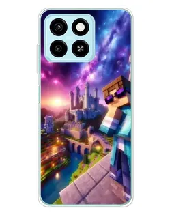 Чехол для ZTE Blade A55 с картинкой «Стив и космос» Чехол для ZTE Blade A55 с картинкой «Стив и космос»