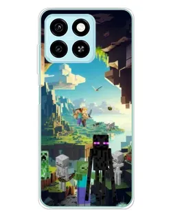 Чехол для ZTE Blade A55 с картинкой «Эндермен в лесу»