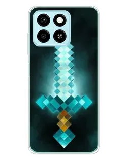 Чехол для ZTE Blade A55 с картинкой «Алмазный меч неон»