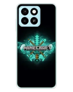 Чехол для ZTE Blade A55 с картинкой «Minecraft Diamond лого»