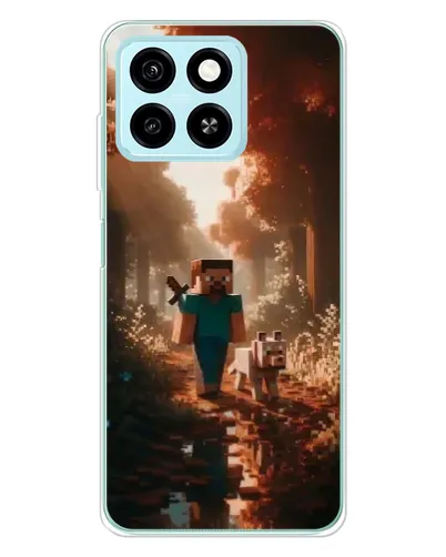Чехол для ZTE Blade A55 с картинкой «Стив в лесу» Чехол для ZTE Blade A55 с картинкой «Стив в лесу»