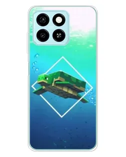 Чехол для ZTE Blade A55 с картинкой «Черепаха Minecraft»