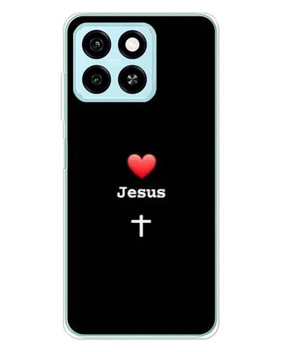 Чехол для ZTE Blade A55 с картинкой «Сердце - Jesus»