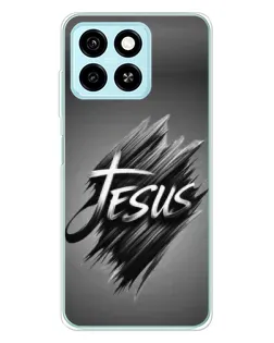 Чехол для ZTE Blade A55 с картинкой «Надпись Jesus Graffiti»