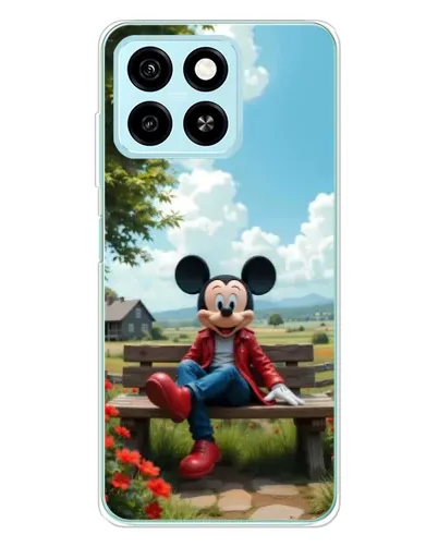 Чехол для ZTE Blade A55 с картинкой «Микки на скамейке»