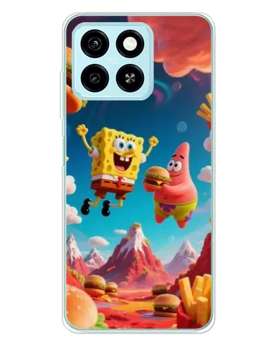 Чехол для ZTE Blade A55 с картинкой «Космический фастфуд»