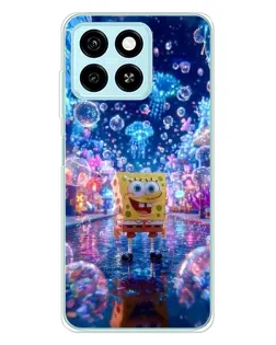 Чехол для ZTE Blade A55 с картинкой «Неоновый океан»
