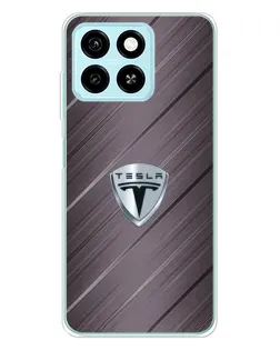 Чехол для ZTE Blade A55 с картинкой «Металлическая текстура Tesla»