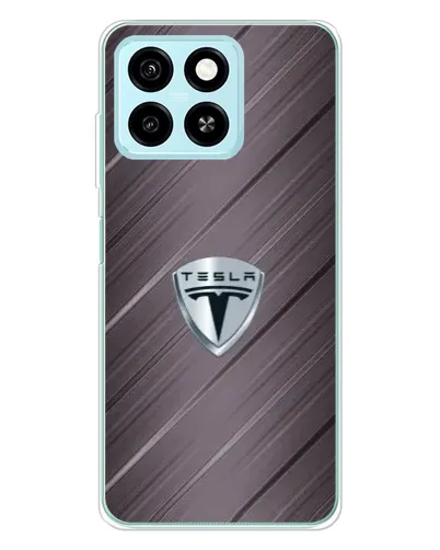 Чехол для ZTE Blade A55 с картинкой «Металлическая текстура Tesla»