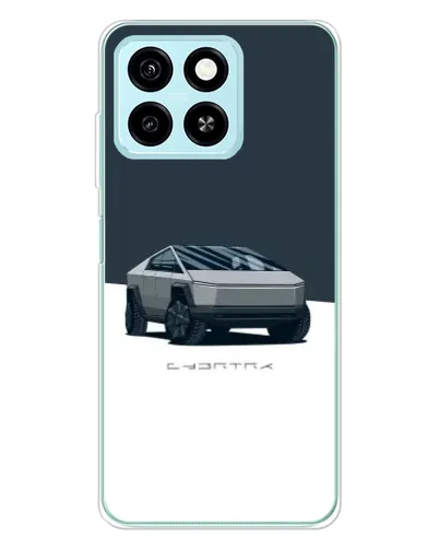 Чехол для ZTE Blade A55 с картинкой «Серебристый Cybertruck Tesla»
