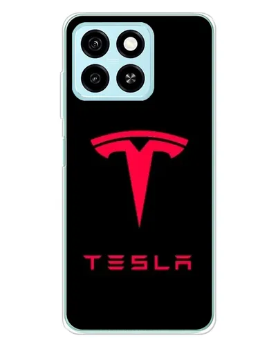 Чехол для ZTE Blade A55 с картинкой «Tesla Red Logo»