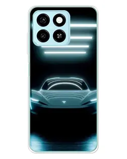 Чехол для ZTE Blade A55 с картинкой «Tesla в неоне»