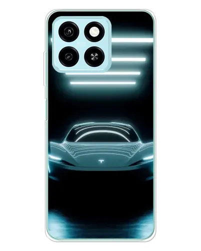 Чехол для ZTE Blade A55 с картинкой «Tesla в неоне»