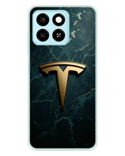 Чехол для ZTE Blade A55 с картинкой «Мраморная Tesla Gold»