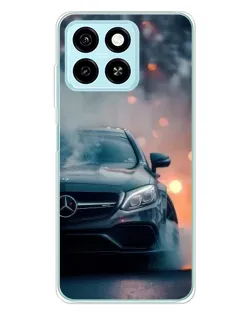 Чехол для ZTE Blade A55 с картинкой «Mercedes — ночной город»