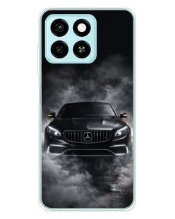 Чехол для ZTE Blade A55 с картинкой «Mercedes в дыму»