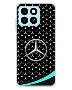 Чехол для ZTE Blade A55 с картинкой «Mercedes — бирюзовый акцент»