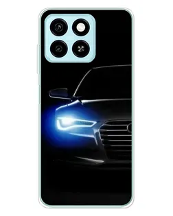 Чехол для ZTE Blade A55 с картинкой «Неоновый взгляд Audi»