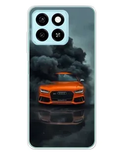 Чехол для ZTE Blade A55 с картинкой «Audi в облаках дыма»