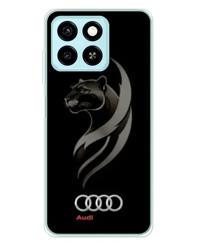 Чехол для ZTE Blade A55 с картинкой «Графика — пантера и Audi»