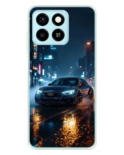 Чехол для ZTE Blade A55 с картинкой «Ночной город и Audi»