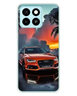 Чехол для ZTE Blade A55 с картинкой «Audi — закат»