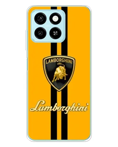 Чехол для ZTE Blade A55 с картинкой «Lamborghini Stripe желтый»