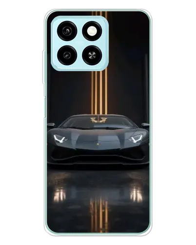 Чехол для ZTE Blade A55 с картинкой «Lamborghini золотые линии»